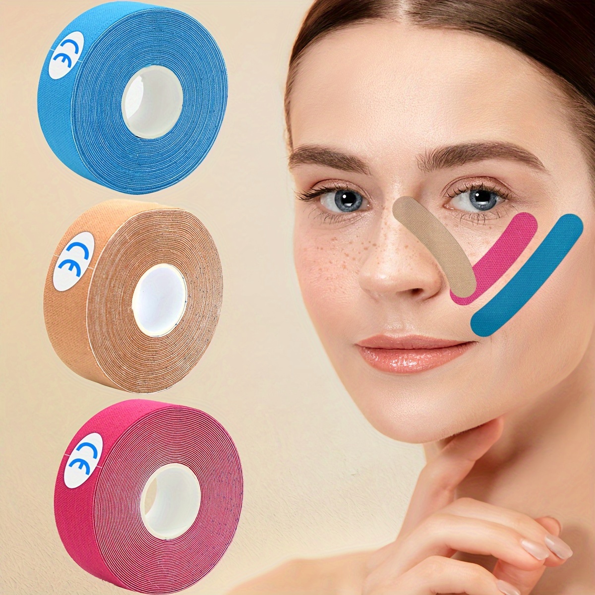 弾性フェイスリフトテープ - たるんだ頬、首の皮膚、二重あご - Health Wellness のレビューと価格