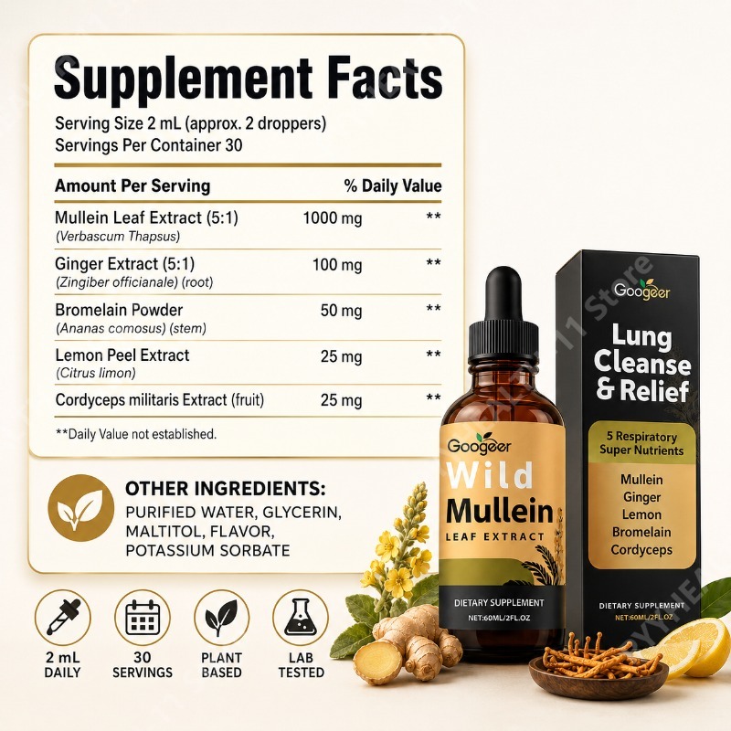 ムレイン液状ハーブブレンド（生姜、ブロメライン、レモン、冬虫 - Herbal Wellness Drops のレビューと価格